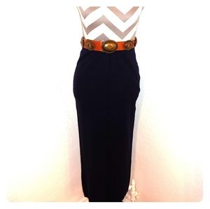 High-Waisted Wool Maxi Skirt
